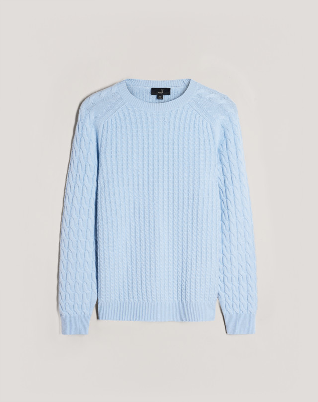 DUNHILL Mixed Cable Cashmere Crew-Neck Jumper JUMPERS Man f