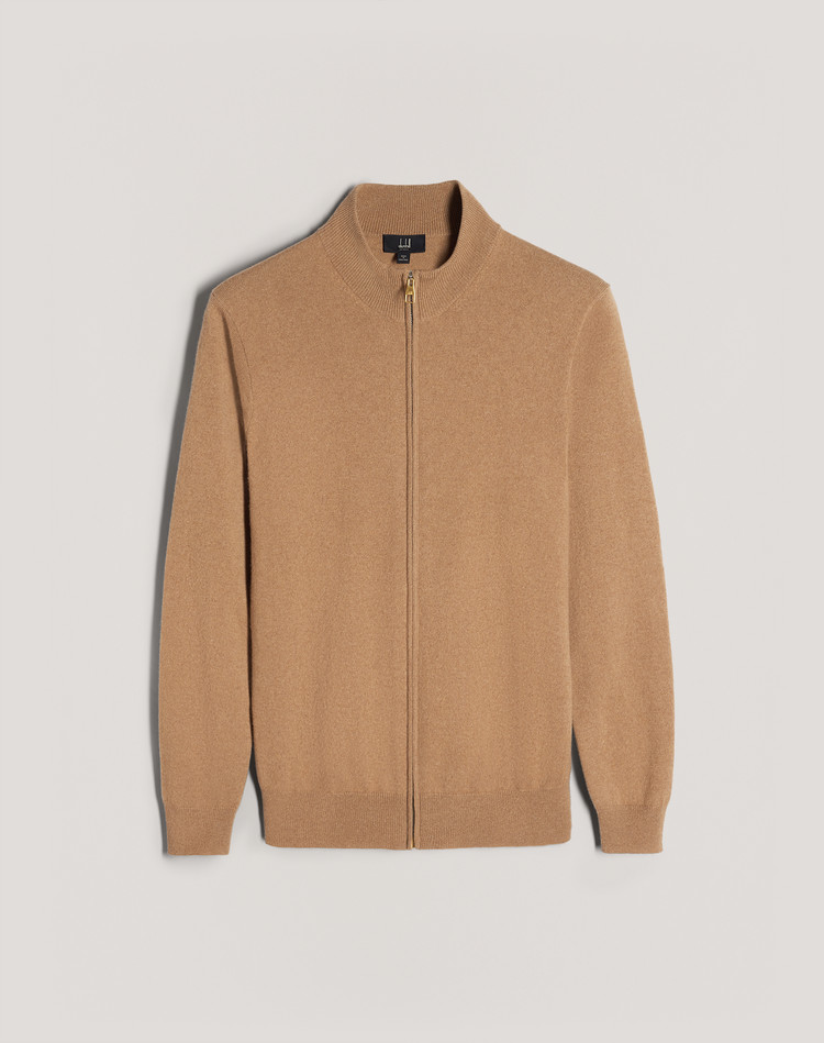 Cashmere Zip-Through Cardigan DUNHILL JUMPERS Man Cashmere Zip-Through Cardigan f