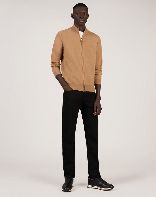 men's cashmere zip cardigan