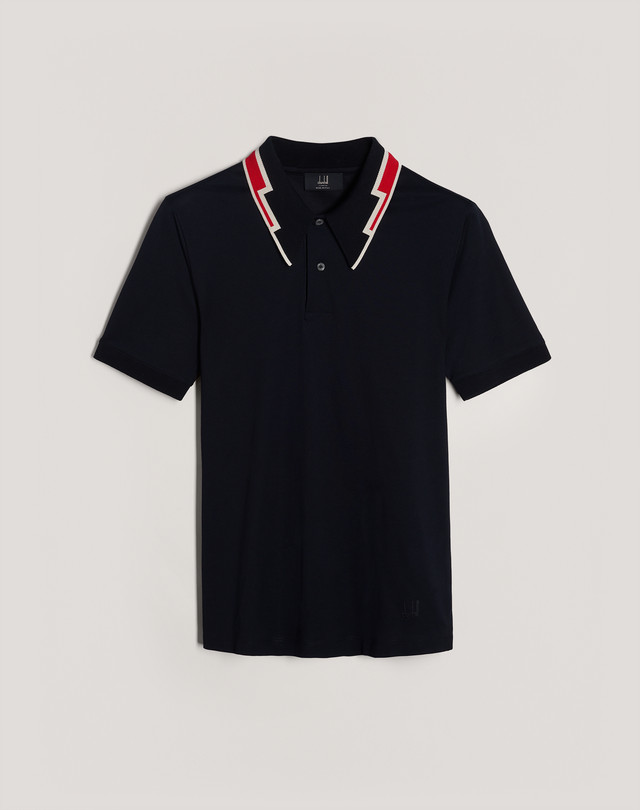 DUNHILL Deco Tipping Cotton SS Polo POLOS Man f