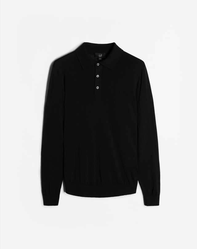 DUNHILL Polo a maniche lunghe in lana merino POLO IN MAGLIA Uomo f