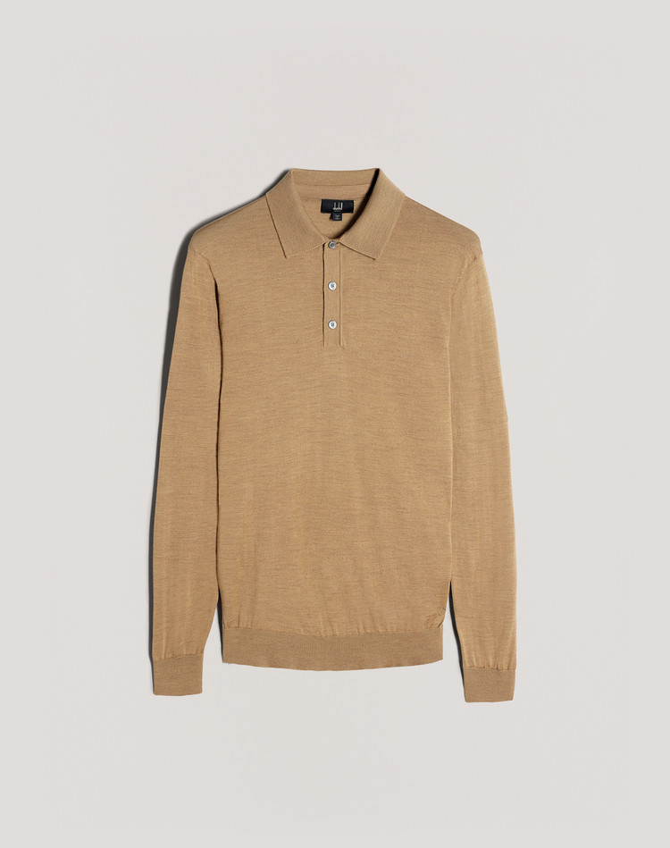 Merino Long Sleeve Polo DUNHILL KNITTED POLOS Man Merino Long Sleeve Polo f