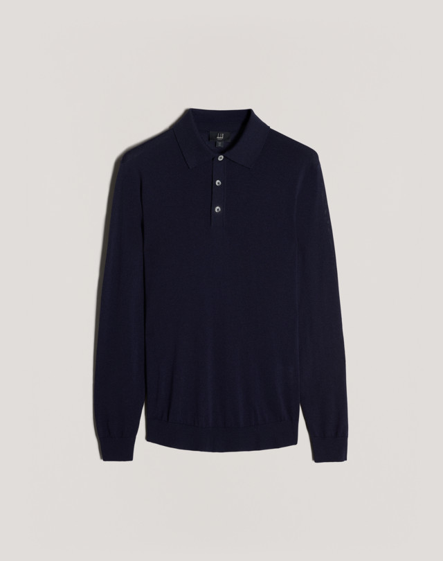 DUNHILL Merino LS Polo KNITTED POLOS Man f