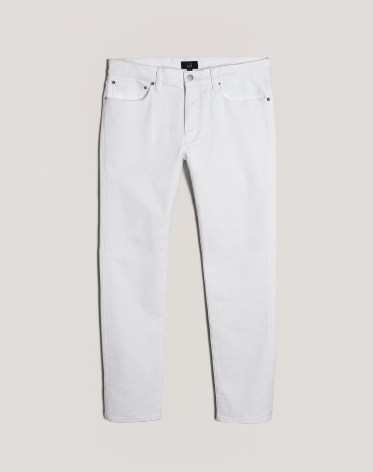 white stretch denim