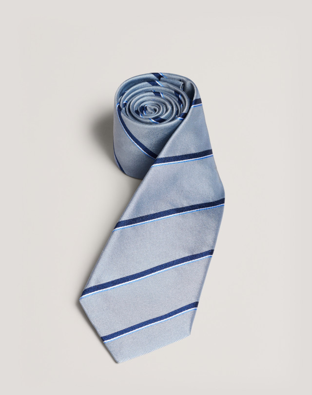 DUNHILL Tri-Colour Stripe Silk Tie PRINTED TIES Man f