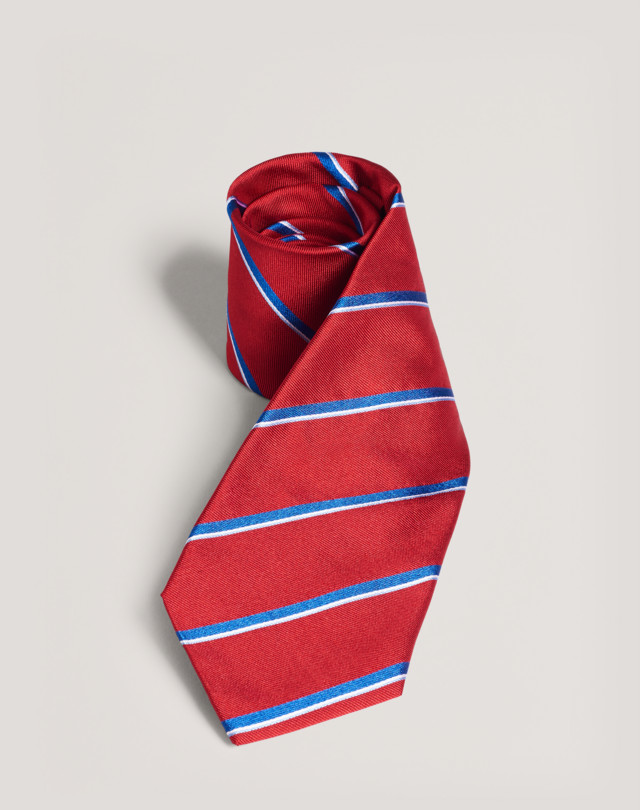 DUNHILL Tri-Colour Stripe Silk Tie PRINTED TIES Man f