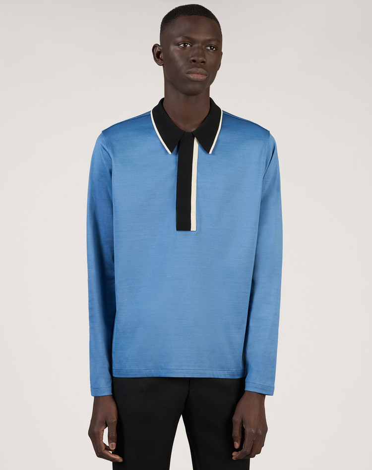 dunhill long placket polo
