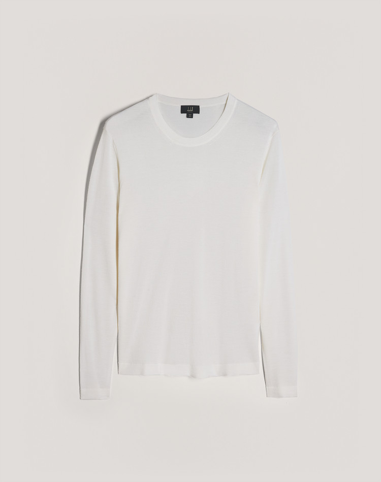 white crew neck jumper