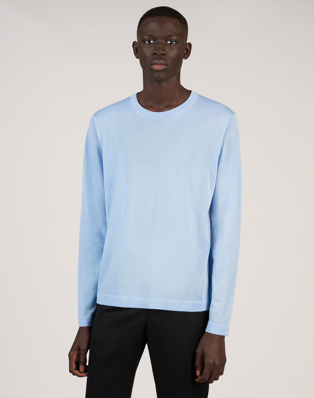 pale blue crew neck jumper