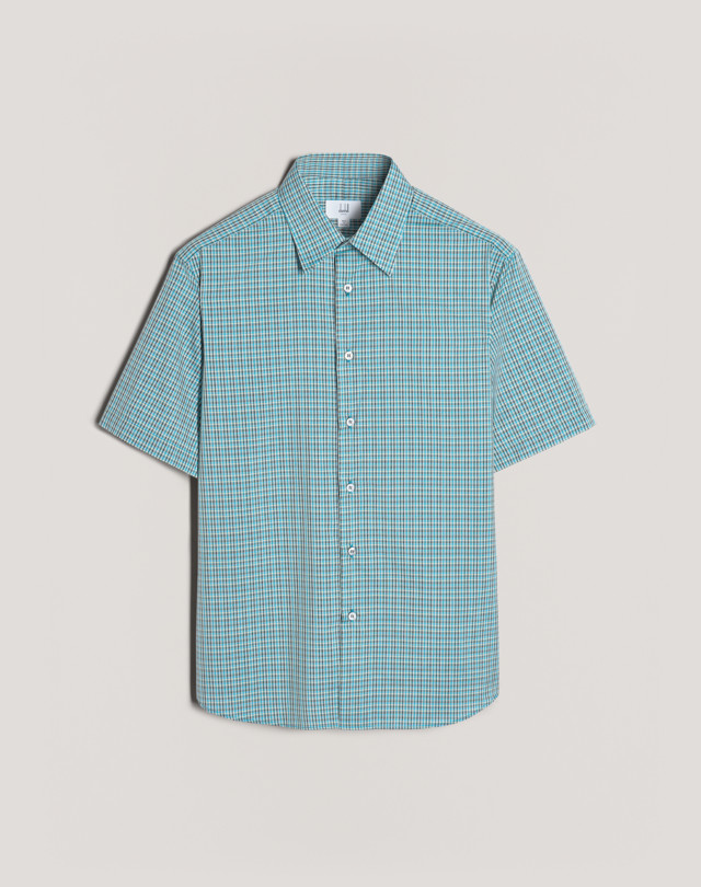 DUNHILL Micro Check SS Shirt SHORT SLEEVE CASUAL SHIRTS Man f