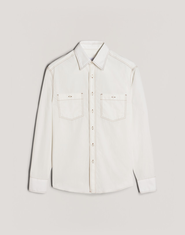 DUNHILL Washed Ripstop Work Shirt LONG SLEEVE CASUAL SHIRTS Man f