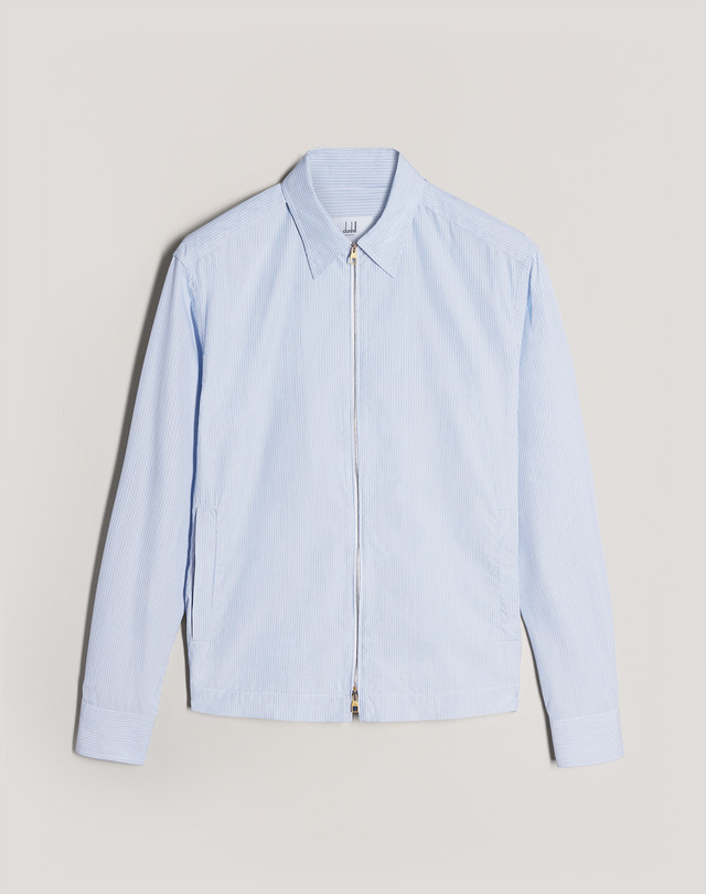 DUNHILL Striped Zip Jacket LONG SLEEVE CASUAL SHIRTS Man f