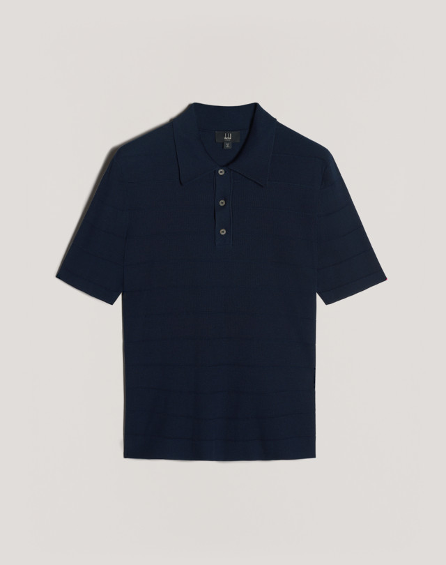 DUNHILL Broken Rib Silk SS Polo KNITTED POLOS Man f