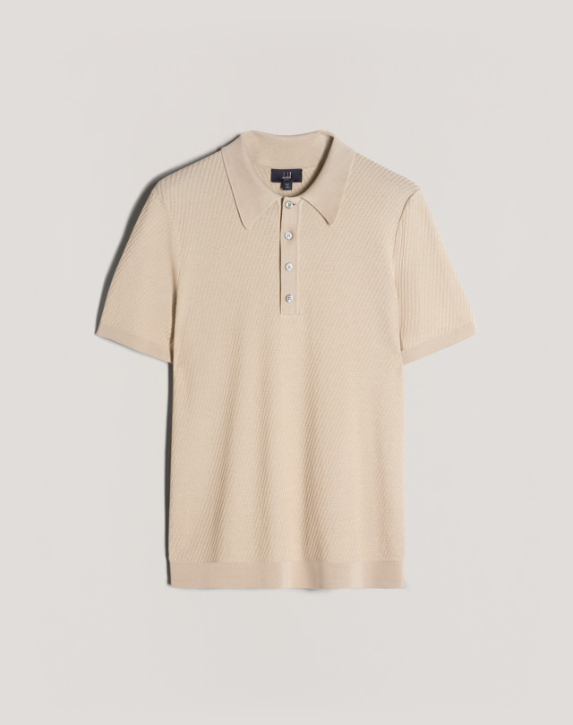 DUNHILL Diagonal Texture SS Polo KNITTED POLOS Man f