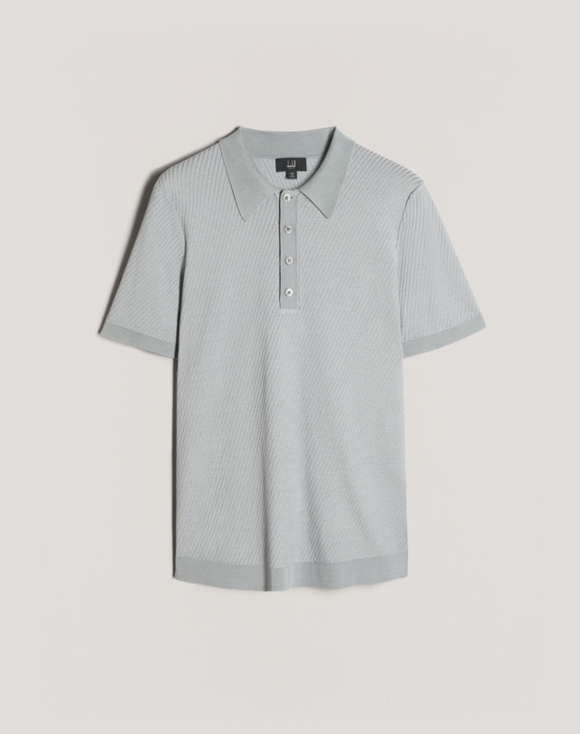 DUNHILL Diagonal Texture SS Polo KNITTED POLOS Man f