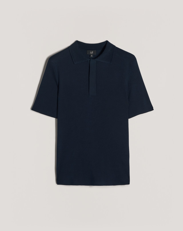 DUNHILL Ottoman Rib SS Polo KNITTED POLOS Man f