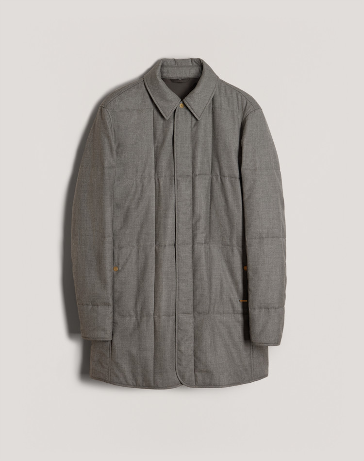 メンズ ライトグレー カシミヤ キルト コート Dunhill Jp オンラインストア