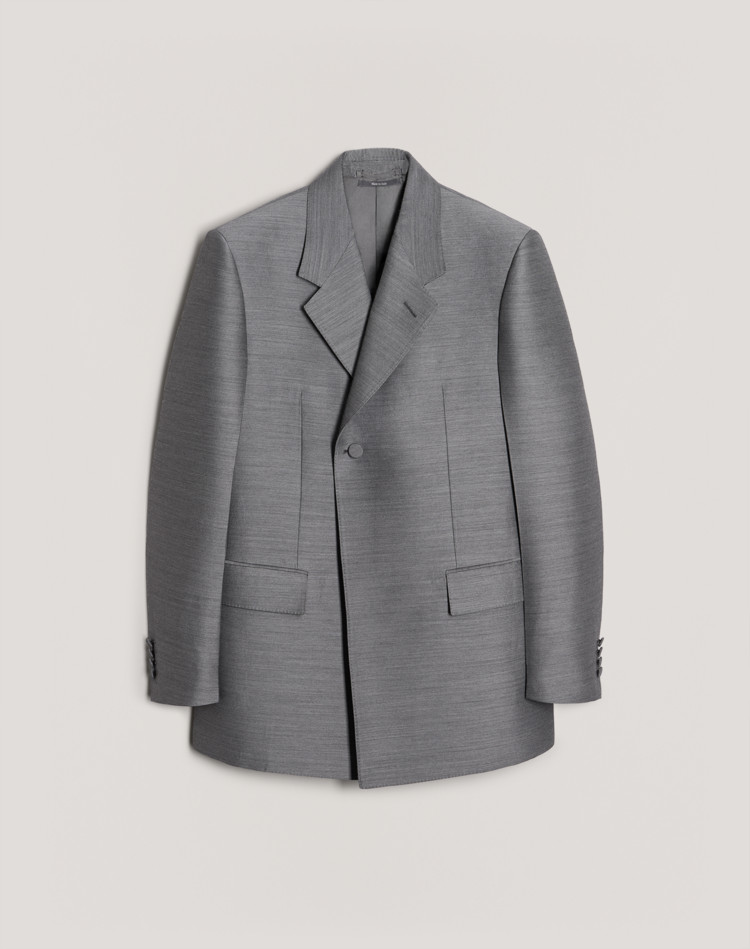 WOOL SILK HALF WRAP JACKET DUNHILL BLAZERS Man WOOL SILK HALF WRAP JACKET f