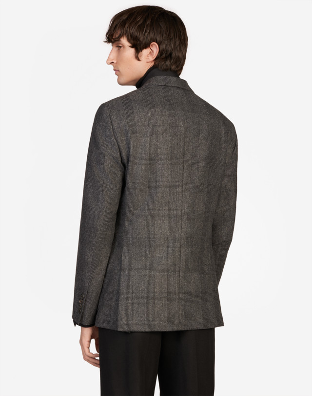 DUNHILL WOOL FLANNEL BRUSHED CHECK TRAVEL JACKET BLAZERS Man e