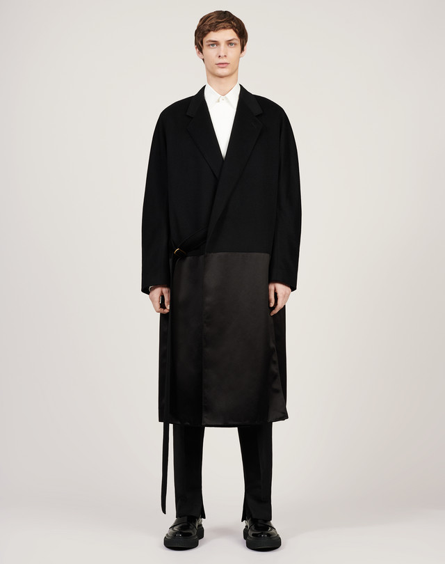 Men's Black CASHMERE WOOL KIMONO COAT | dunhill UK Online Store