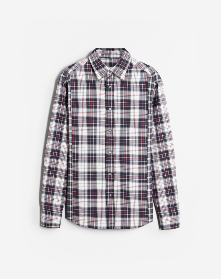 mens black and white checkered flannel shirt