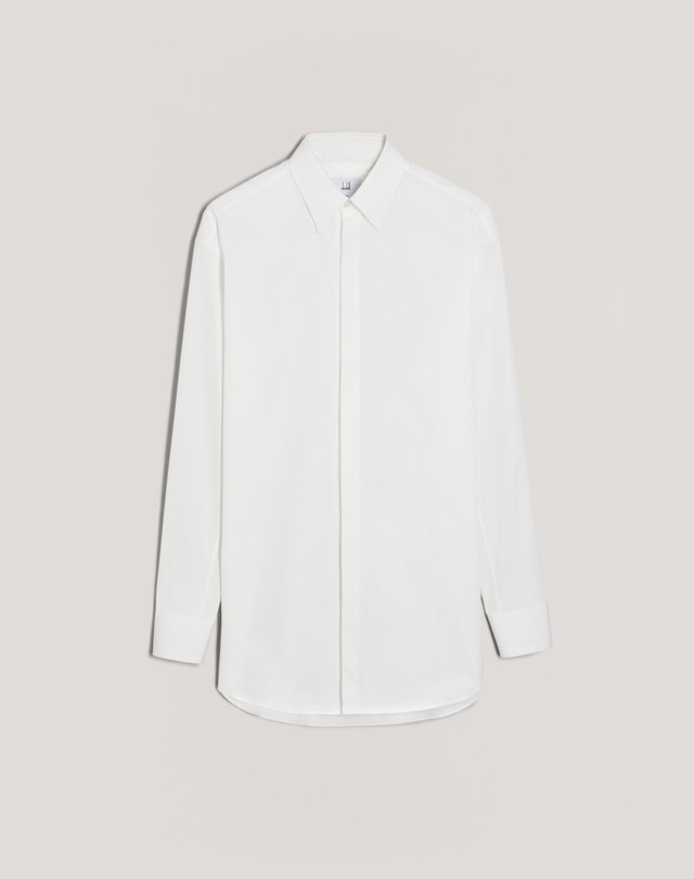DUNHILL COTTON SPLIT HEM SHIRT LONG SLEEVE CASUAL SHIRTS Man f