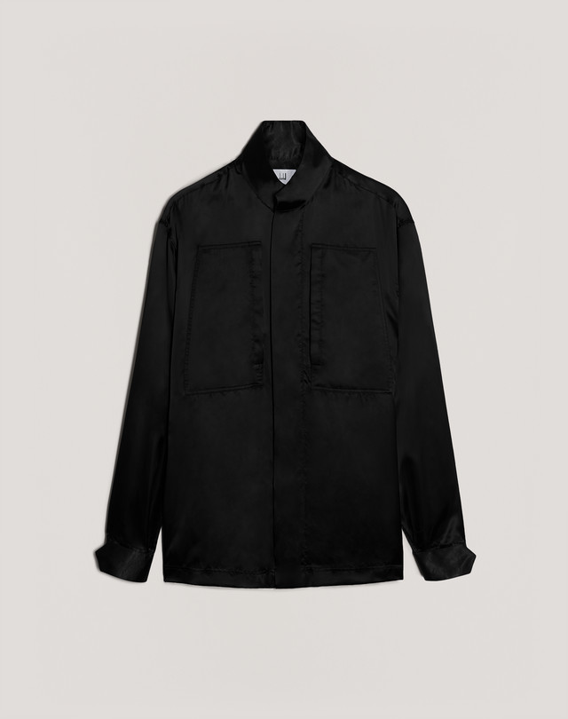 DUNHILL CUPRO SATIN CADET SHIRT LONG SLEEVE CASUAL SHIRTS Man f