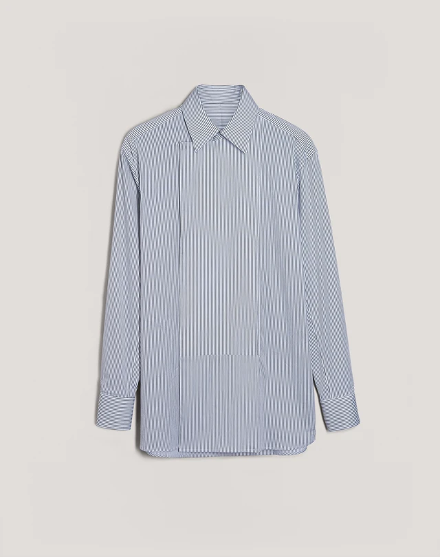 DUNHILL COTTON SATIN WRAP SHIRT LONG SLEEVE CASUAL SHIRTS Man f