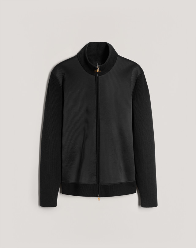 DUNHILL BONDED SATIN FRONT TRACK JACKET JUMPERS Man f