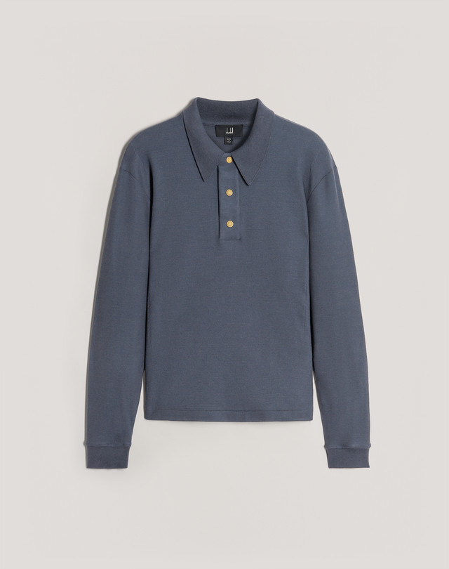 Men's COTTON CASHMERE PANEL POLO | dunhill UK