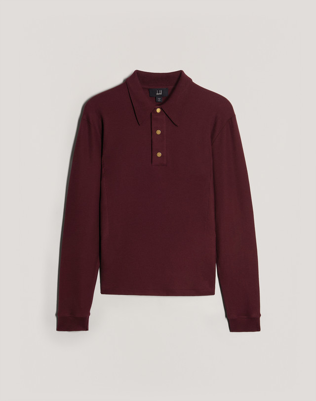 DUNHILL COTTON CASHMERE PANEL POLO POLOS Man f