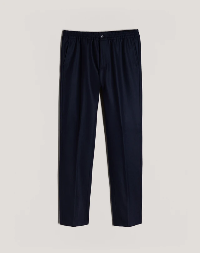 Track Pants Black Wool Twill