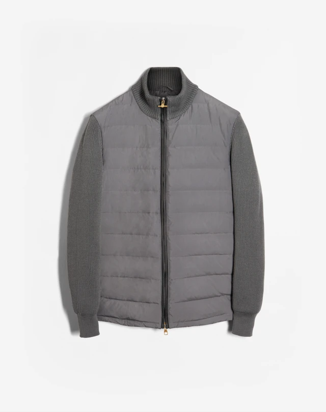 メンズ グレー ニット ダウン ジャケット Dunhill Jp オンラインストア メンズ グレー ニット ダウン ジャケット Dunhill Jp オンラインストア