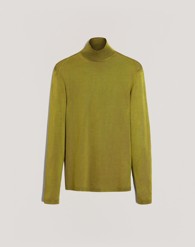 mens yellow roll neck jumper