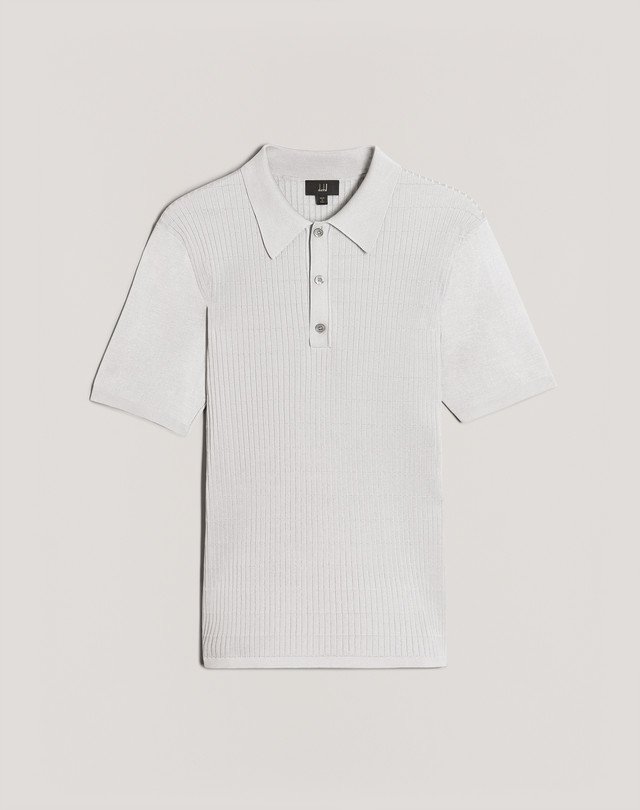 DUNHILL Rolla Quilt Textured Polo KNITTED POLOS Man f