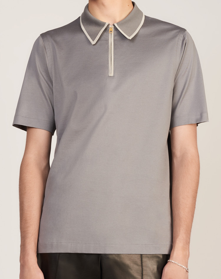 men zip polo