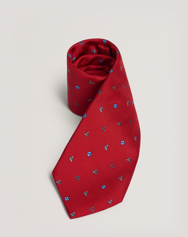 DUNHILL Cravatta con logo ad alette CRAVATTE CON STAMPE Uomo f