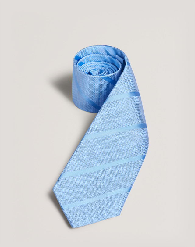 Men's Cornflower Blue Texture And Stripe Tie | dunhill SG Online Store