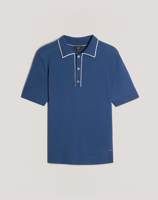 DUNHILL POLO EN COTON PIMA À BORDURES CONTRASTANTES POLOS EN MAILLE Homme f