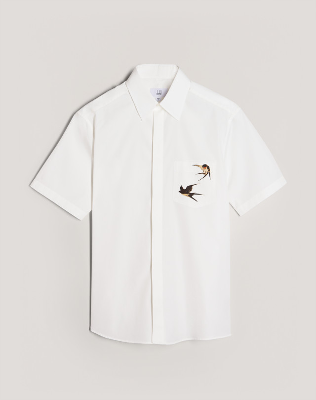 DUNHILL SPRING SWALLOWS SHORT SLEEVE SHIRT LONG SLEEVE CASUAL SHIRTS Man f