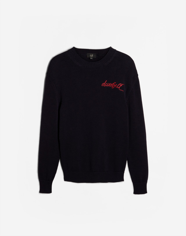 DUNHILL 1921 Script Logo CREW NECK JUMPERS Man f