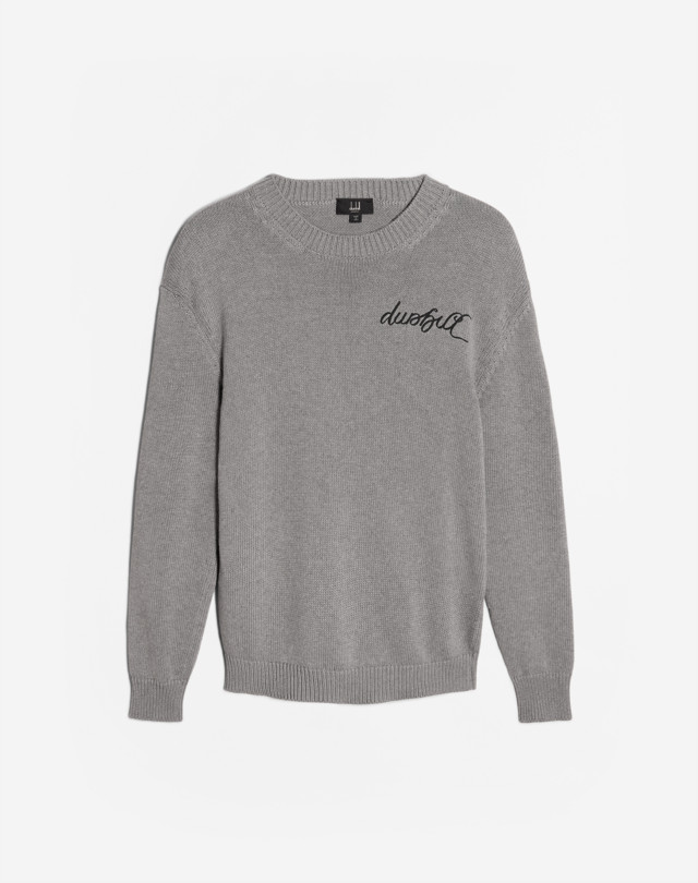 DUNHILL ДЖЕМПЕР 1921 SCRIPT LOGO С КРУГЛЫМ ВЫРЕЗОМ ДЖЕМПЕР Для Мужчин f