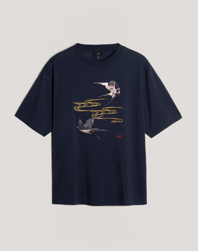 DUNHILL SPRING SWALLOWS RELAXED T-SHIRT T-SHIRTS Man f