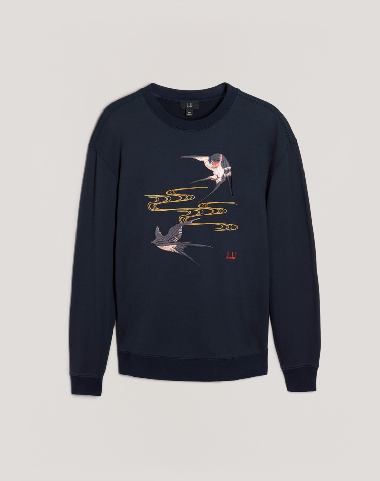 SPRING SWALLOWS SWEATSHIRT DUNHILL SWEAT-SHIRTS Man SPRING SWALLOWS SWEATSHIRT f