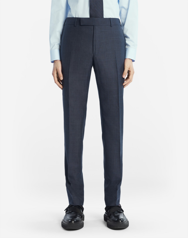 DUNHILL WOOL SILK WINDOWPANE CHECK KENSINGTON TROUSERS FORMAL TROUSERS Man d