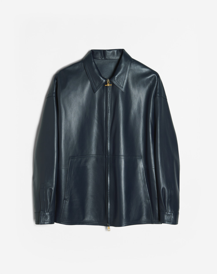 LEATHER WORK JACKET DUNHILL LEATHER JACKETS Man LEATHER WORK JACKET f