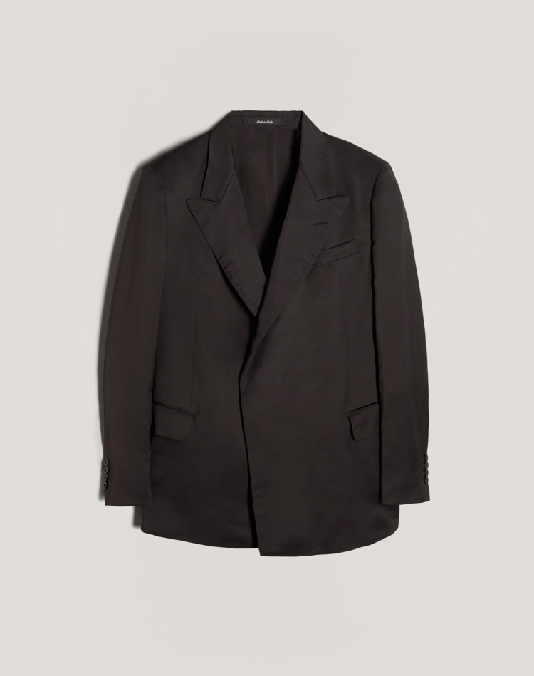 SILK ACETATE DOUBLE BREASTED JACKET DUNHILL BLAZERS Man SILK ACETATE DOUBLE BREASTED JACKET f