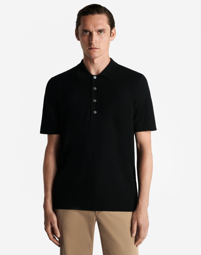DUNHILL DIAGONAL TEXTURE SS POLO POLOS Man d
