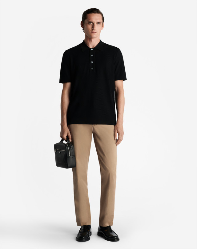 DUNHILL DIAGONAL TEXTURE SS POLO POLOS Man r