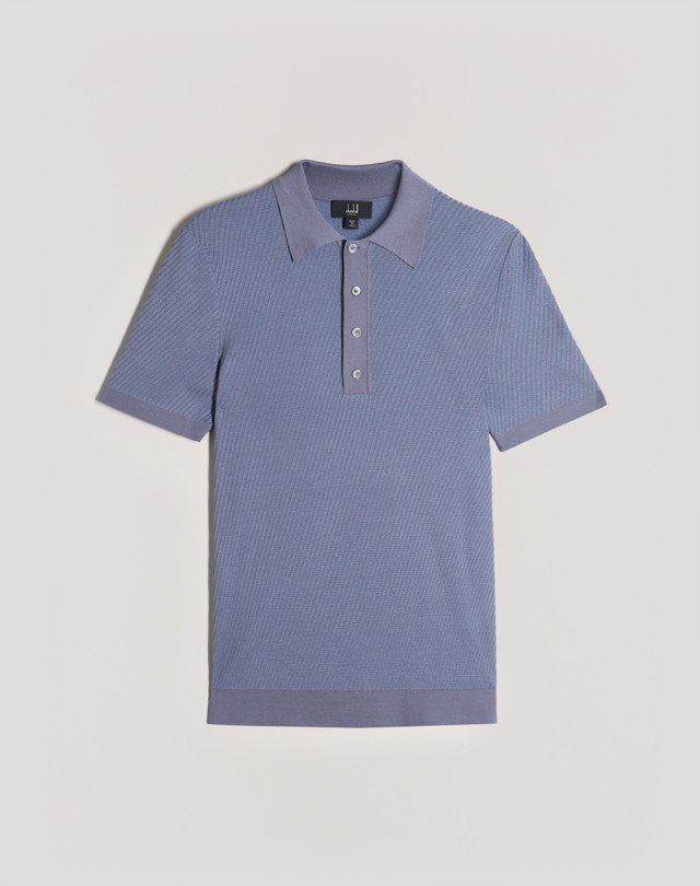 DUNHILL DIAGONAL TEXTURE SS POLO POLOS Man b
